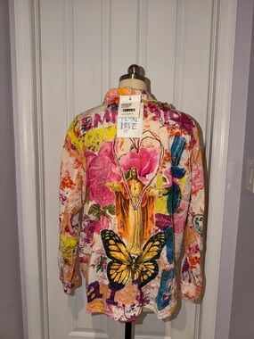 NWT RARE HTF Magnolia Pearl Stella Maris Patchwork Artist WorkShirt